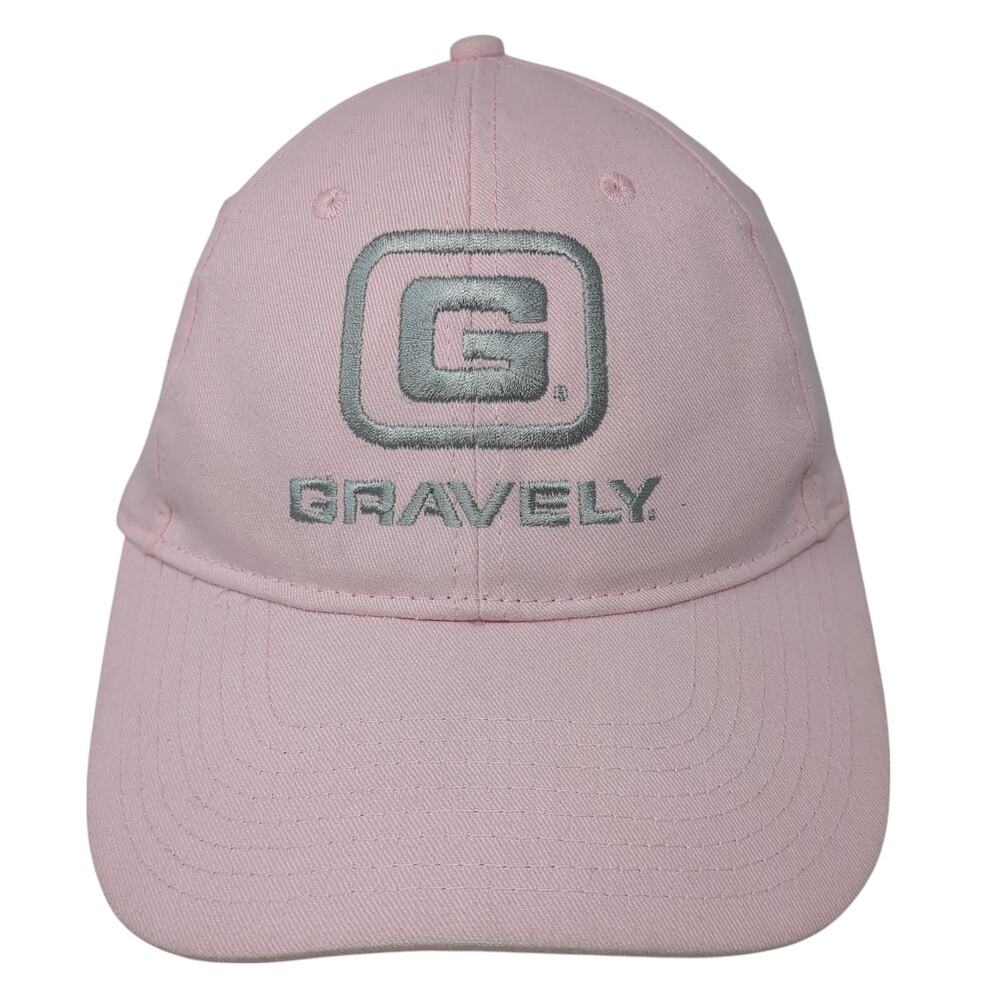Gravely Strapback Baseball Cap Pink One Size Adjustable Embroidered KC